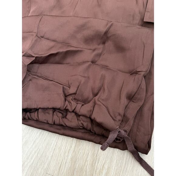 Victoria's Secret PINK Chocolate Kiss Brown Satin Parachute Trousers- XL - Picture 11 of 12